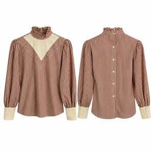 Vtg Kenny Rogers Western Shirt Women Size 9/10 Stripes Heritage Old West Prairie